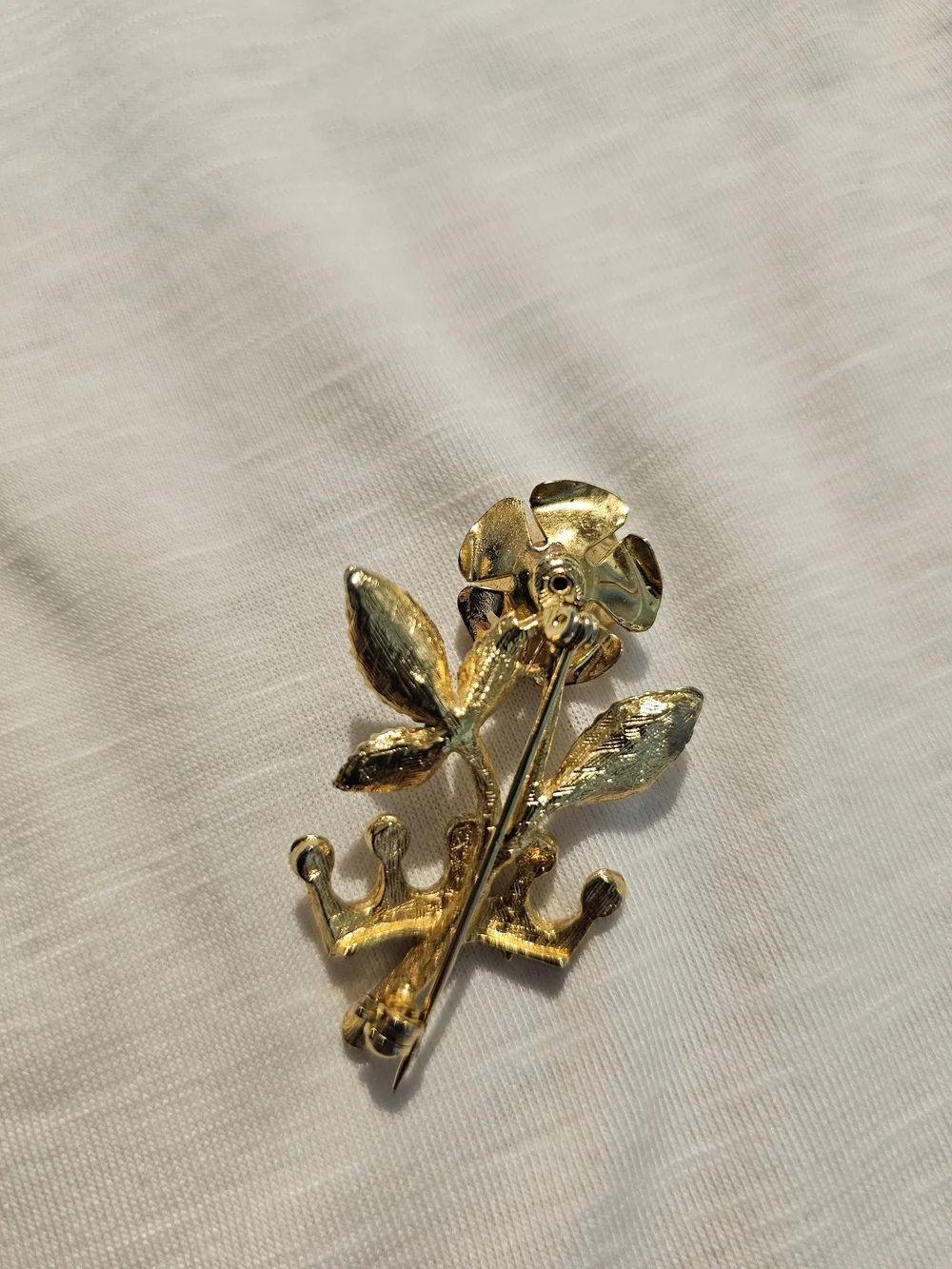Vintage Gold Rose and Crown Brooch - Elegant Women’s Jewelry